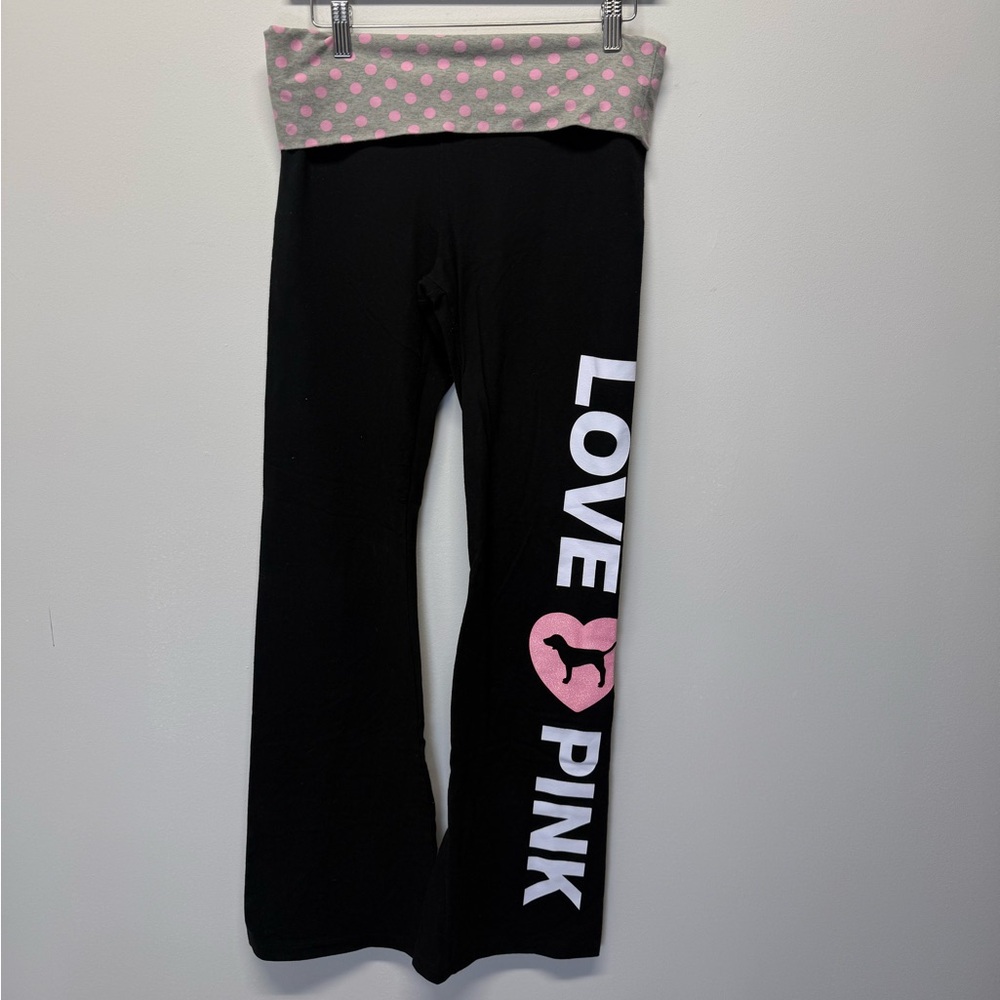 Victoria's Secret PINK Polka Dot Fold Over Yoga Pants Y2K Dog DO NOT BUY